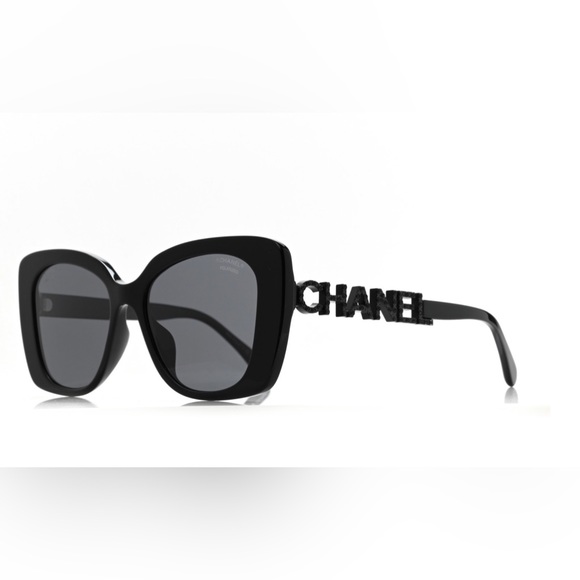 CHANEL, Accessories, Chanelacetate Strass Square Sunglasses 5422 Black75